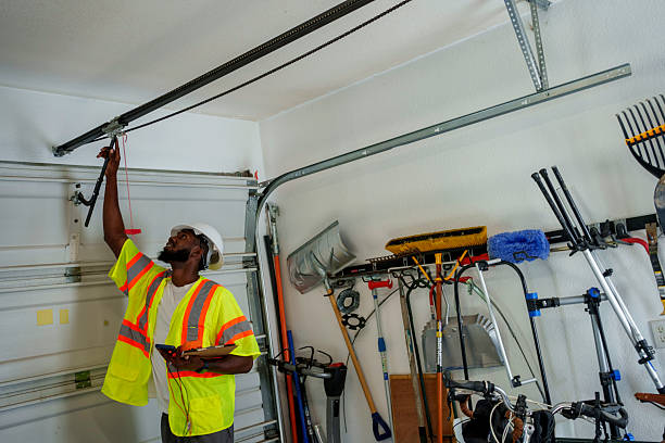 Professional Garage Door Panel Replacement technician working in Lovington, IL